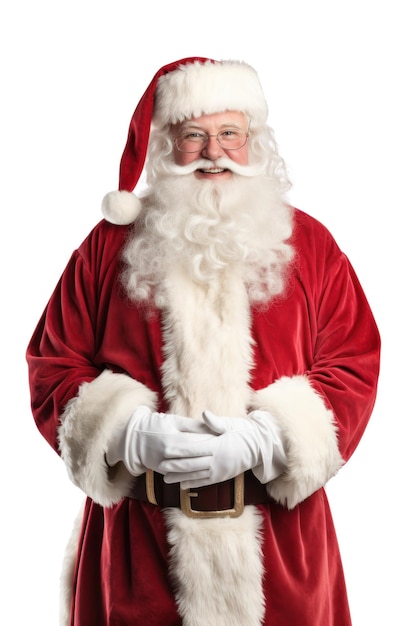 Weihnachtsmann-Porträt isoliert auf weißem, transparentem Hintergrund
