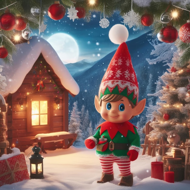Weihnachtsmann und Schneemann-Weihnachtsbaum-Hintergrund für Social-Media-Banner