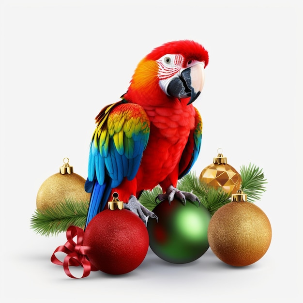 Weihnachtsparrot PNG Weißer Hintergrund