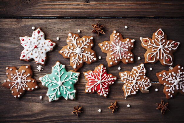 Weihnachtsplätzchen auf Holzhintergrund