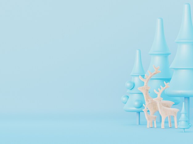 Weihnachtsrahmenzusammensetzung mit dekorativen Kiefernzweigen mit Kopienraum 3D-Illustration