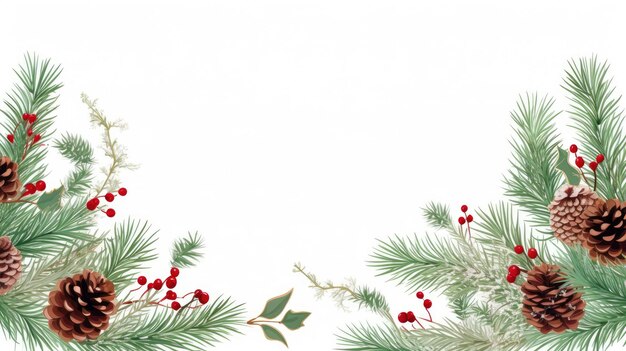 Foto weihnachtsrand mit weihnachtselementen mit weißem kopierraum