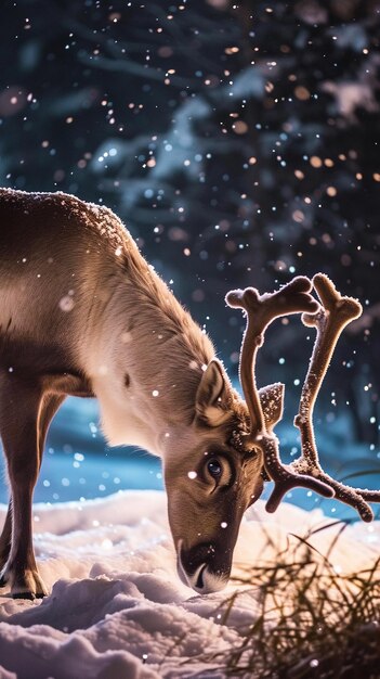 Weihnachtsrentier im Schnee