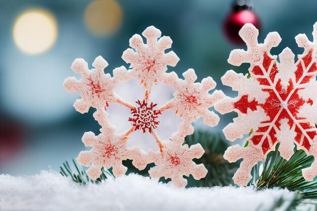 Weihnachtsschneeflocke auf schwarzem Hintergrund