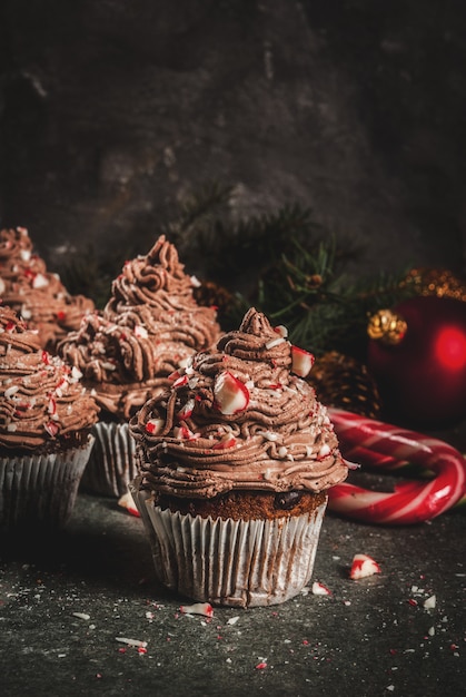 Weihnachtsschokoladenpfefferminzkleine kuchen