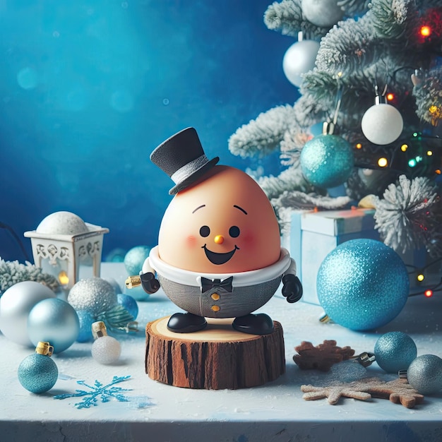 Weihnachtsstillleben mit Eiern Humpty Dumpty