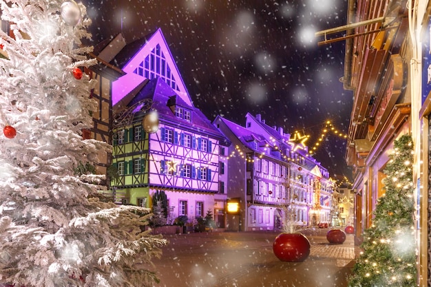 Weihnachtsstraße in Colmar Frankreich