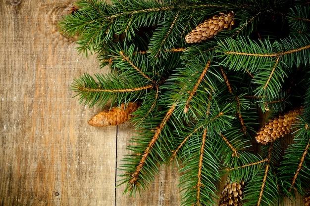Foto weihnachtstannenbaum mit pinecones