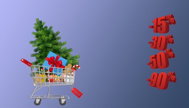 Weihnachtsverkaufsrabattangebote Shopping-Konzept