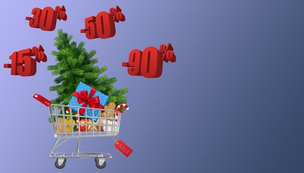 Weihnachtsverkaufsrabattangebote Shopping-Konzept