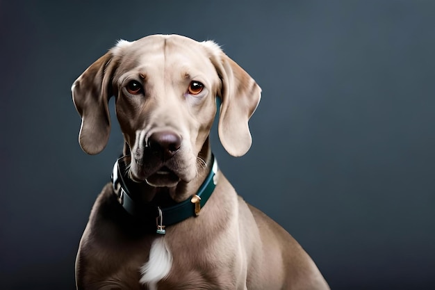 Weimaraner en el fondo gris