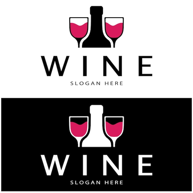 Wein-Logo-Design-Vorlage, Vektorgrafik von Symbol, Vektorgrafik