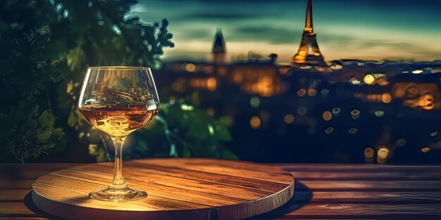 Wein und der Eiffelturm in Paris