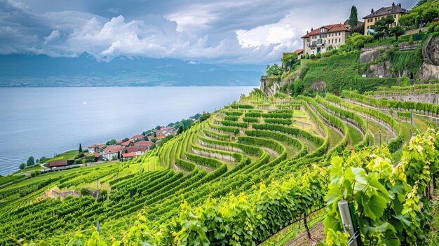 Weinberge in Lavaux, Schweiz