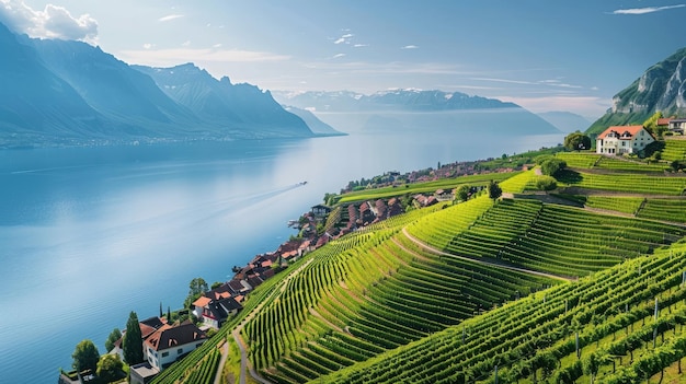 Weinberge in Lavaux, Schweiz