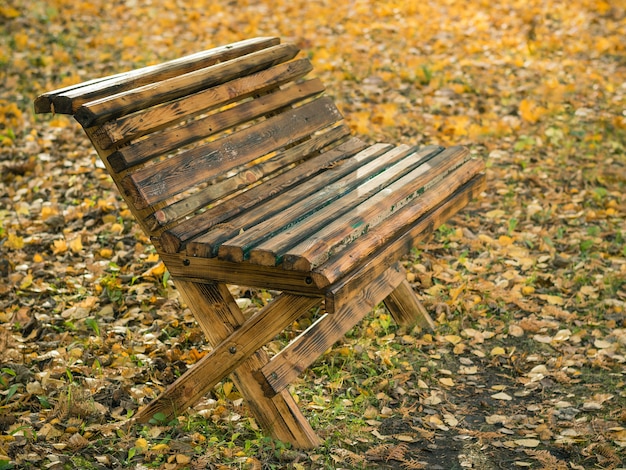 Weinleseholzbank in Herbst Park.