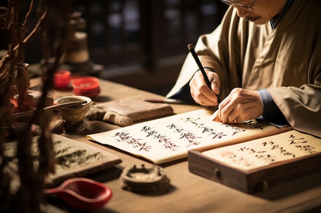 Weisheit der Zeiten, Pergament und Kalligraphie