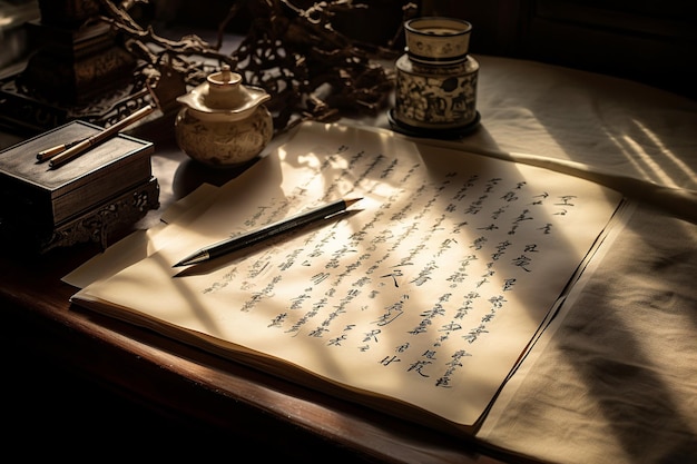Weisheit der Zeiten, Pergament und Kalligraphie