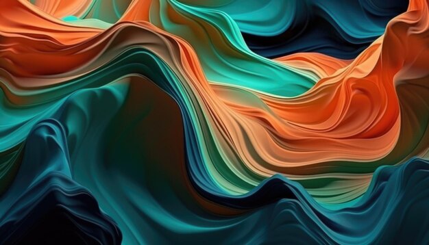 Weiß blau schwarz orange Wellenhintergrund weißer Hintergrund schwarzer Hintergrund Generative KI