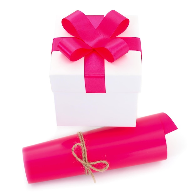 Weiß Geschenkkarton mit rotem Band