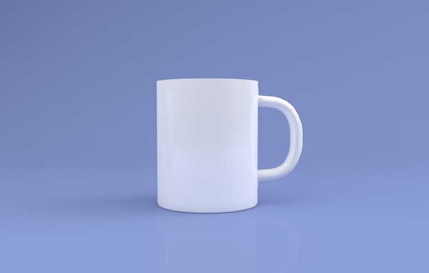 weiß Realistic Mug Mockup 3D gerendert