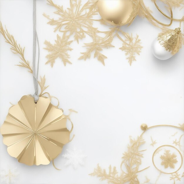 Foto weiß und gold ein generativer hintergrund flüstert weihnachten glückliches neujahr
