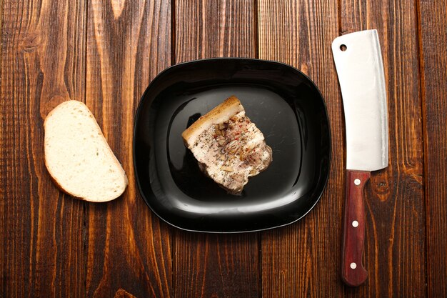 Weißbrot hausgemachtes heißes und Schweinefett