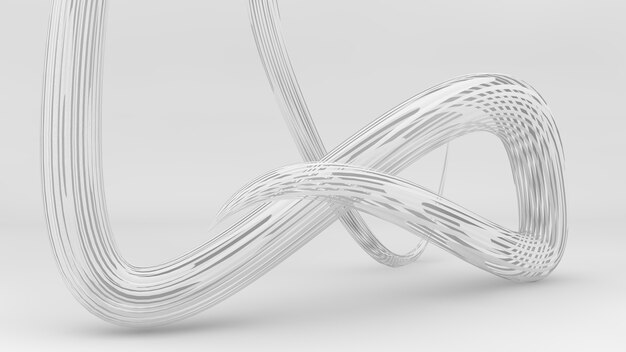 Weiße abstrakte Form im 3D-Rendering