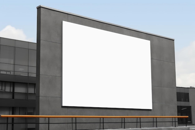 Weiße Billboard-Mockup eines großen Werbeplakates auf der Straße extreme Nahaufnahme Generative KI
