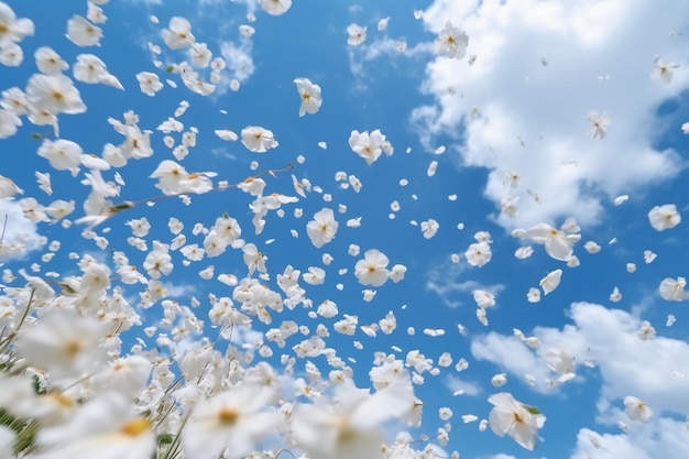 Weiße Blumen am Himmel