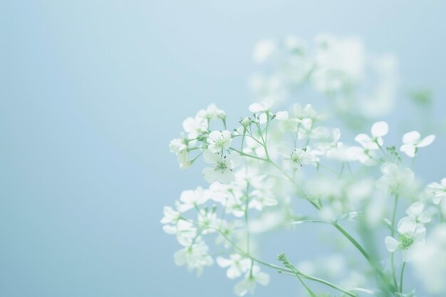 Foto weiße blumen auf blauem hintergrund