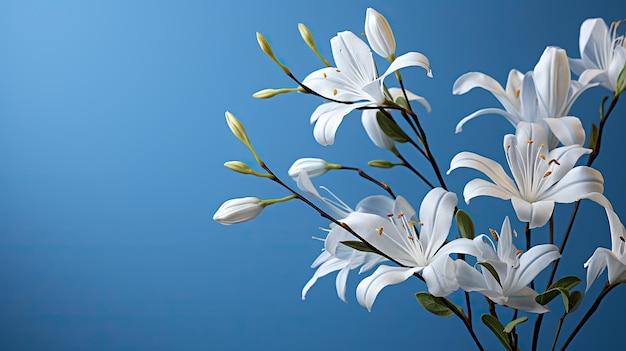 weiße Blumen hintergrund baby blaue Farbe Hintergrund Orchidee moderne Vasen Blumen in Vase auf