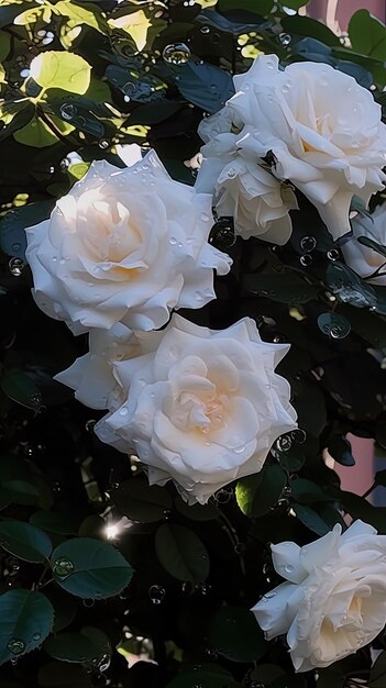 weiße Blumen mit dem Namen der Rose