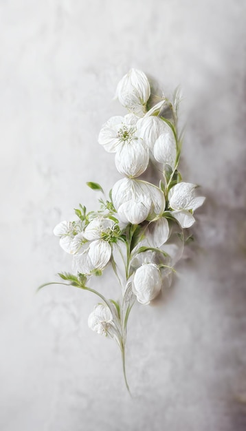 Weiße Blumenweinlese auf Unschärfehintergrund