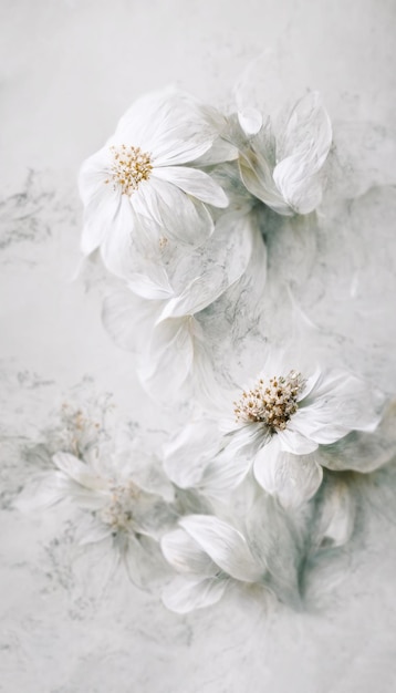 Weiße Blumenweinlese auf Unschärfehintergrund