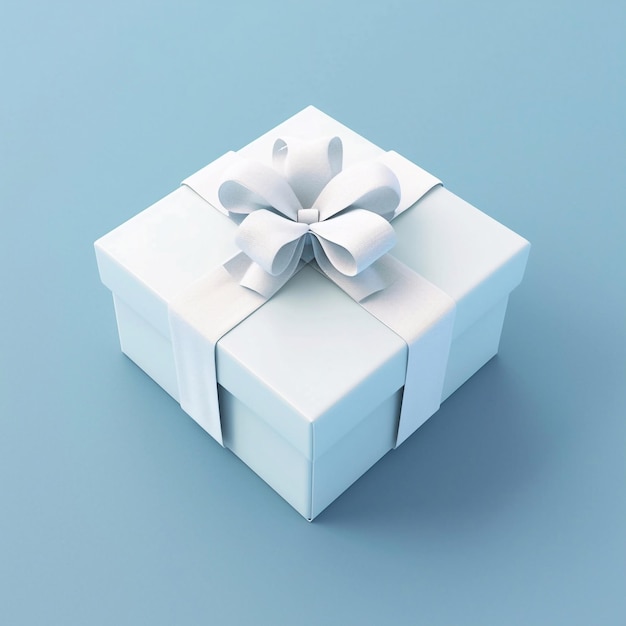 Weiße Geschenkkiste auf einem einfachen Hintergrund