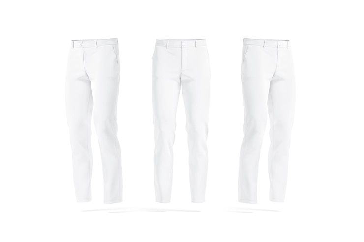 Foto weiße herrenhosen, fleece- oder denim-trainingsanzüge für herren, pantalons oder klassische jeans für ein elegantes outfit