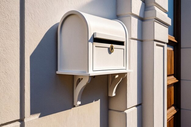 Foto weiße hölzerne briefkasten in einem wohnhaus im freien moderne nummerierte briefkasten im freien