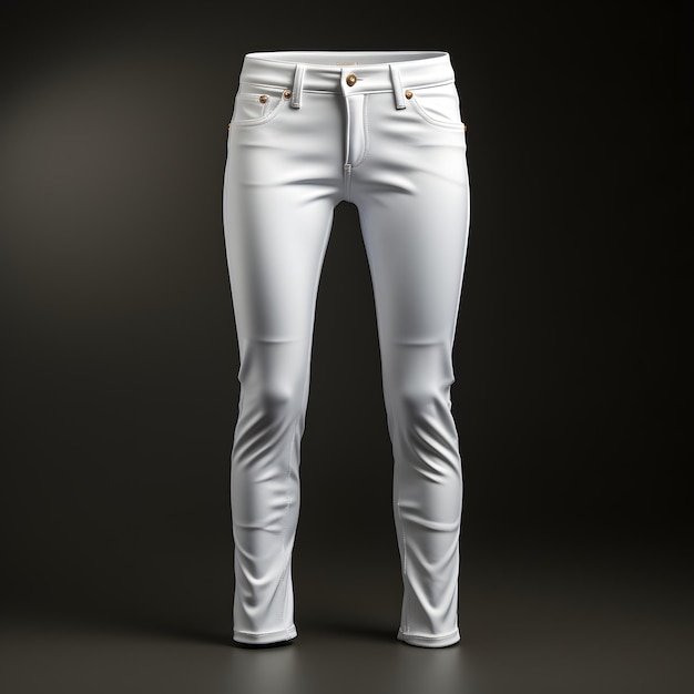 Weiße Jeans isoliert auf dem Hintergrund des Studios Weiße Denimhose