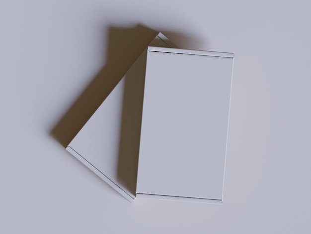 Weiße Kartonkisten als Geschenk 3D-Render-Illustration
