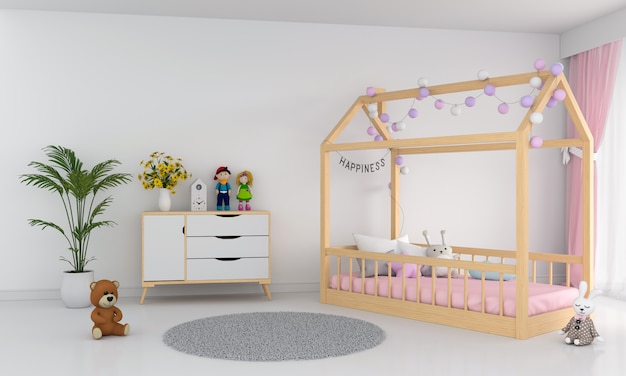 Weiße Kinder Schlafzimmer Interieur