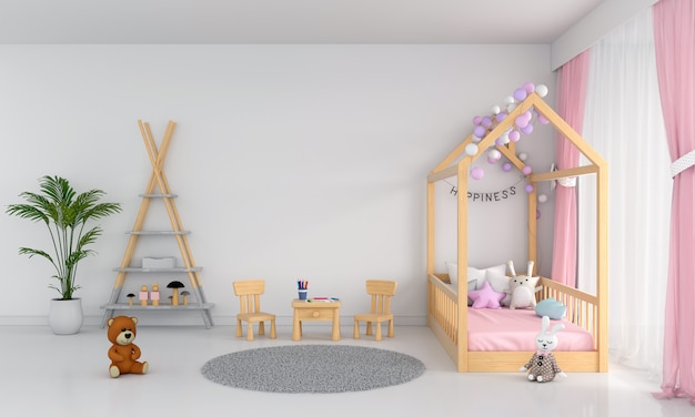 Weiße Kinderschlafzimmerinnenraum
