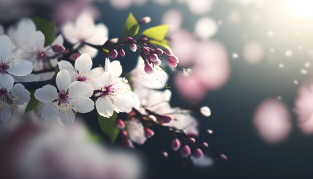 Foto weiße kirschblüte auf zweig nahaufnahme erschossen