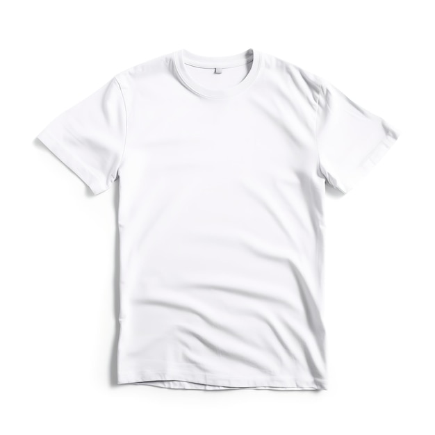 Weiße leere T-Shirt-Vorlage für Männer, die auf weißem Hintergrund isoliert ist, generiert ai