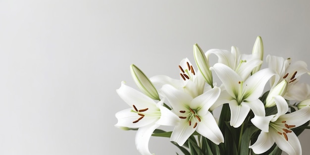 Weiße Lilie Hochzeitsbouquet Blumen Hintergrund KI generiert