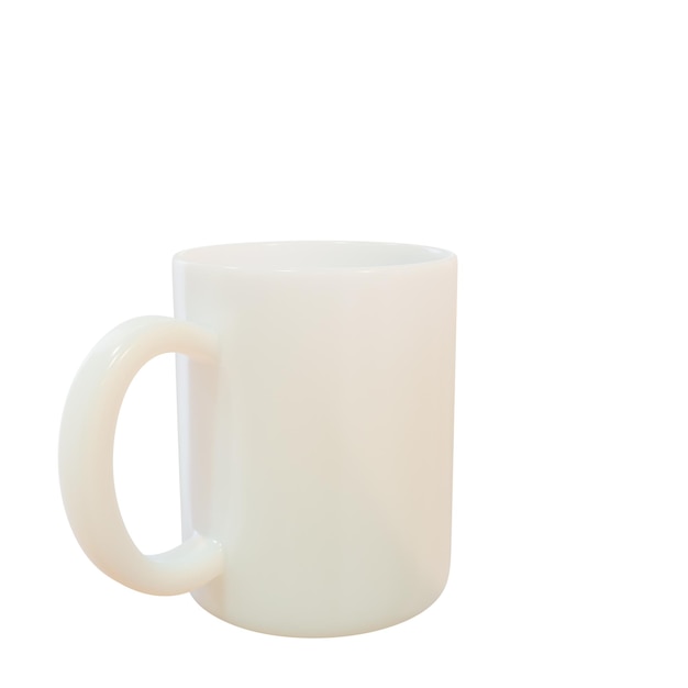 Weiße matte Tasse 3D-Rendering