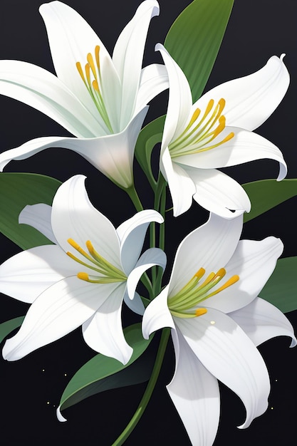 Weiße Orchideen HD-Fotografie Blumen Tapete Hintergrund Illustration Designmaterial
