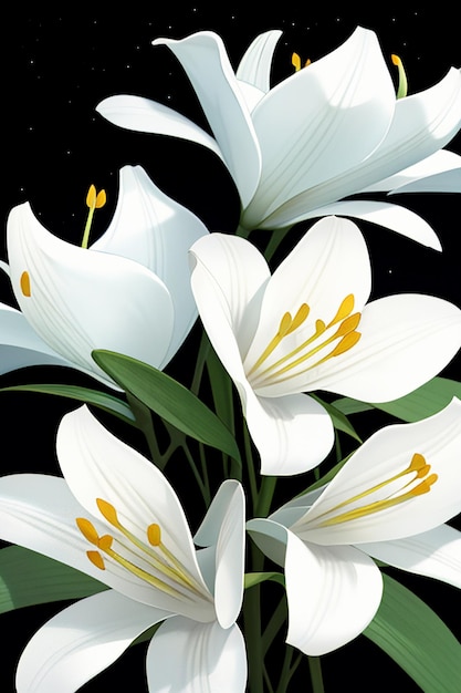 Weiße Orchideen HD-Fotografie Blumen Tapete Hintergrund Illustration Designmaterial