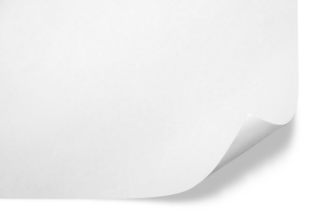 Weiße Papierecke, Platz für Text