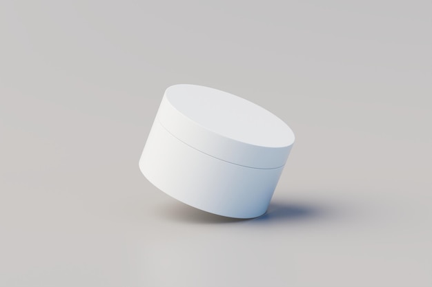 Weiße Plastikkosmetik mehrere Gläser Mockup 3D-Illustration